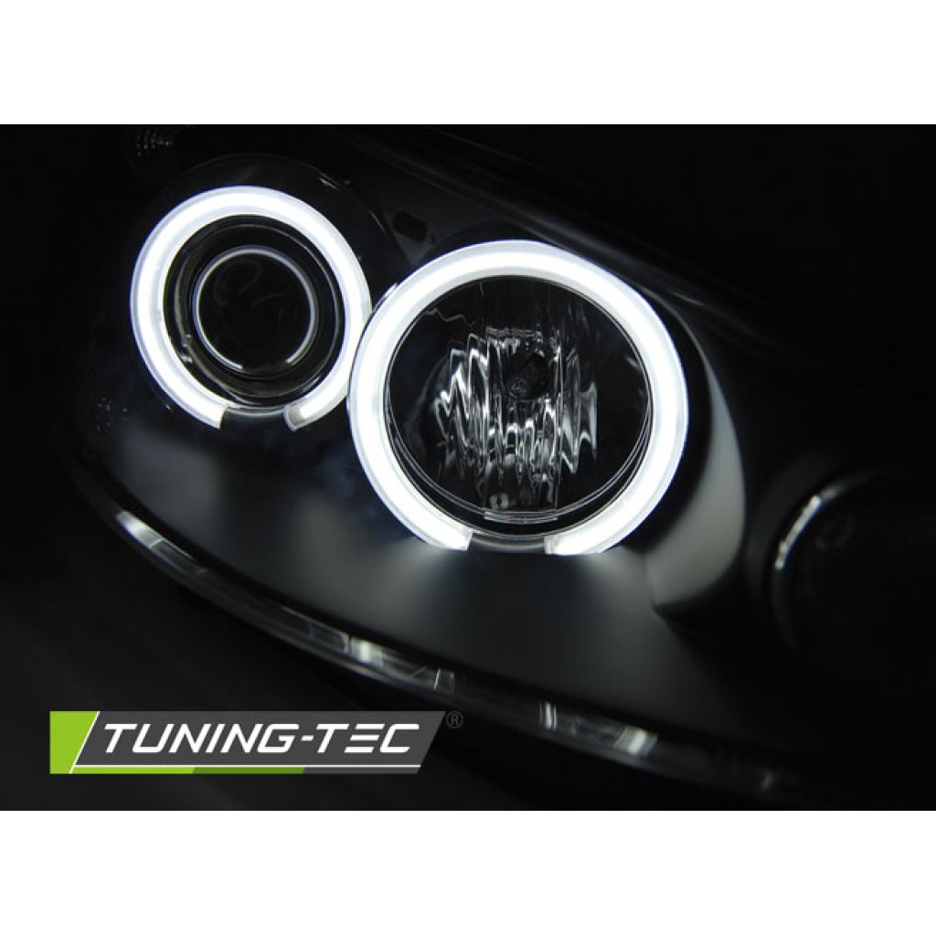 Přední světla angel eyes CCFL Peugeot 206 02- černá
