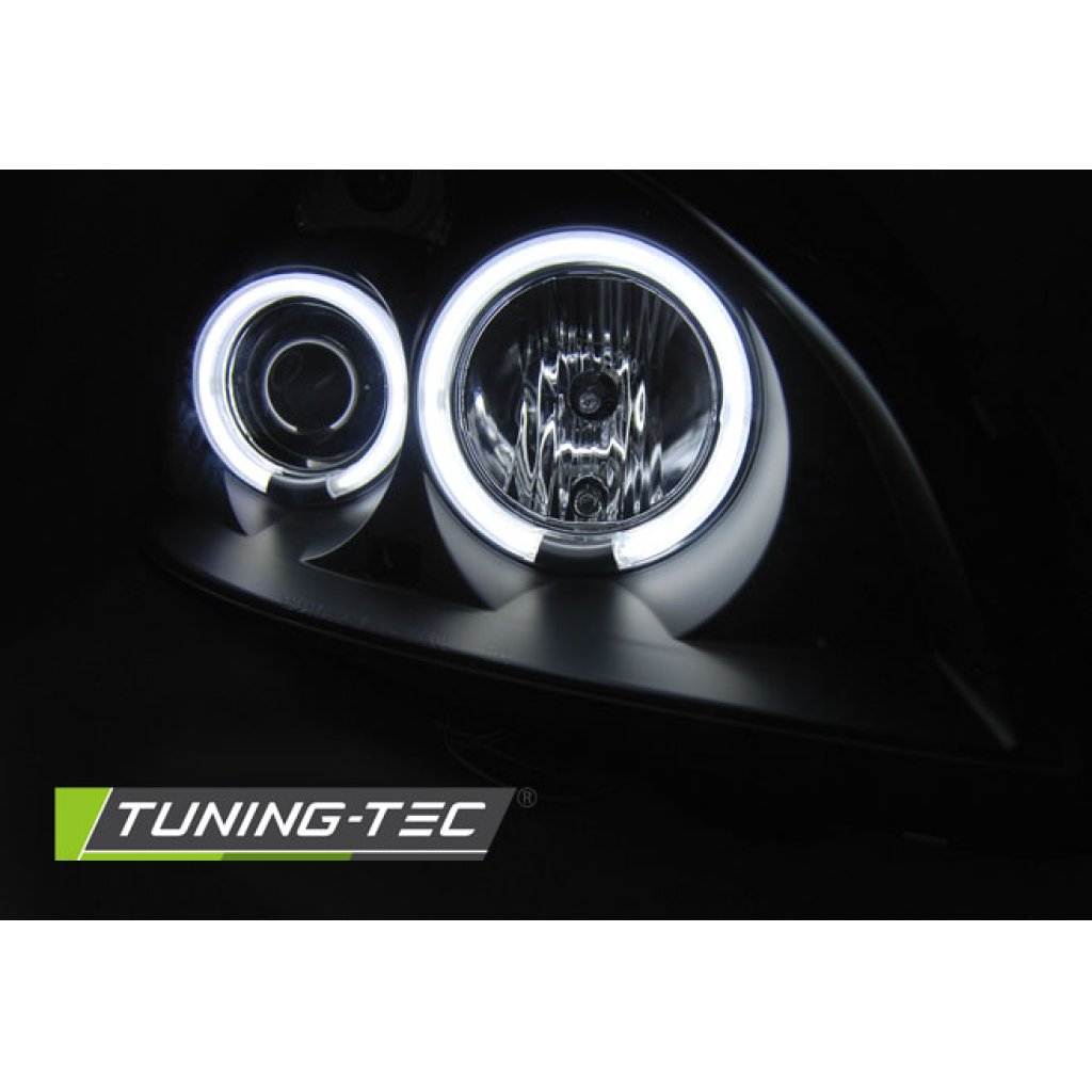 Přední světla angel eyes CCFL Renault Clio B 01-05 černé