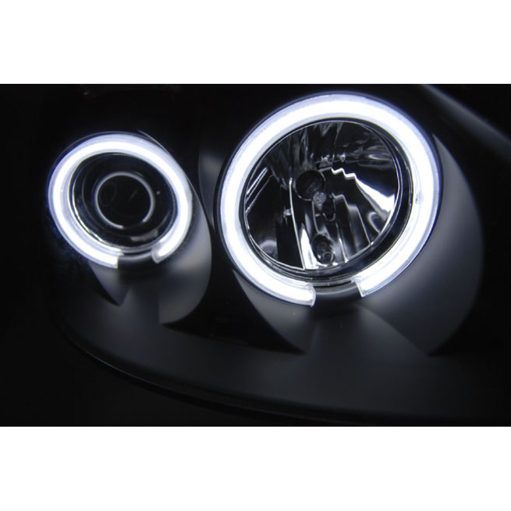 Přední světla angel eyes CCFL Renault Clio B 01-05 černé