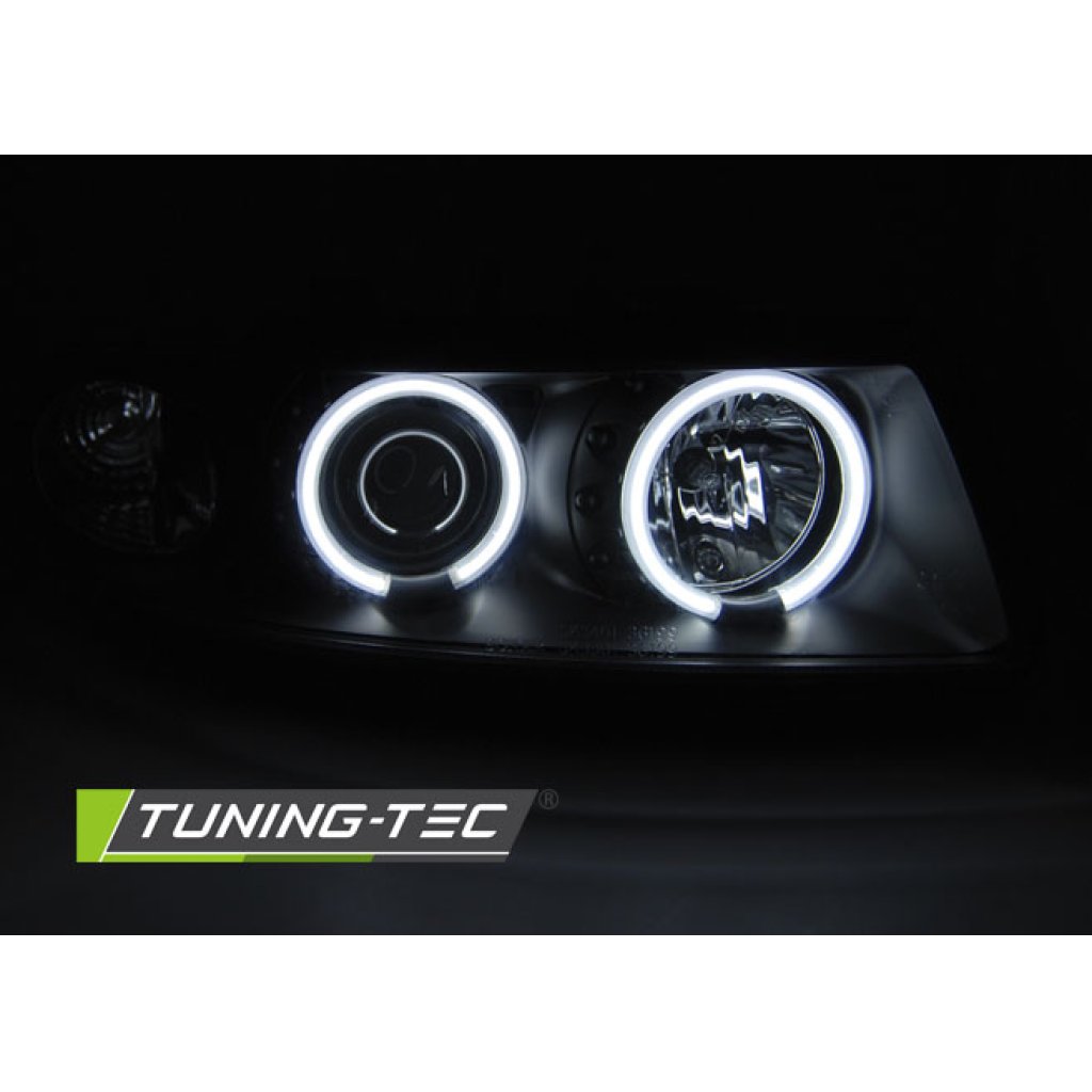 Přední světla angel eyes CCFL Seat Leon 99-05 černá