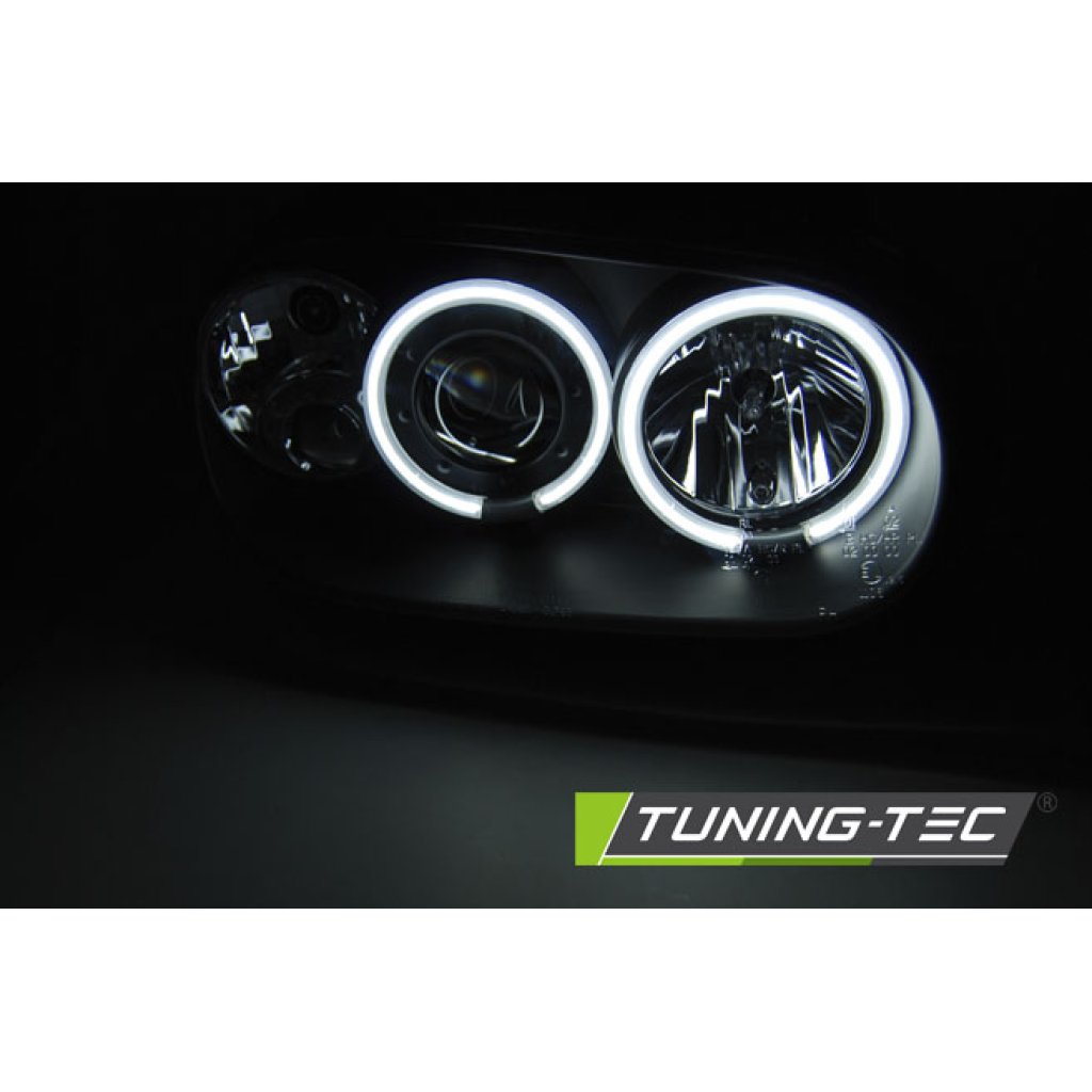 Přední světla angel eyes CCFL VW Golf IV 4 97-04 černá