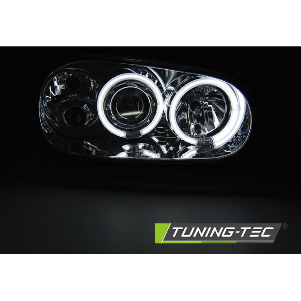 Přední světla angel eyes CCFL VW Golf IV 4 97-04 chrom