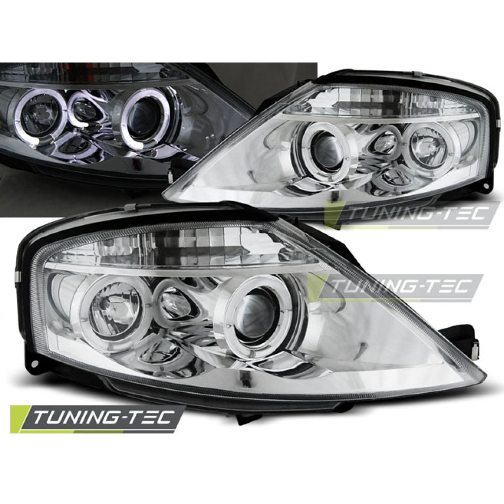 Přední světla angel eyes Citroen C3 02-09 chromové