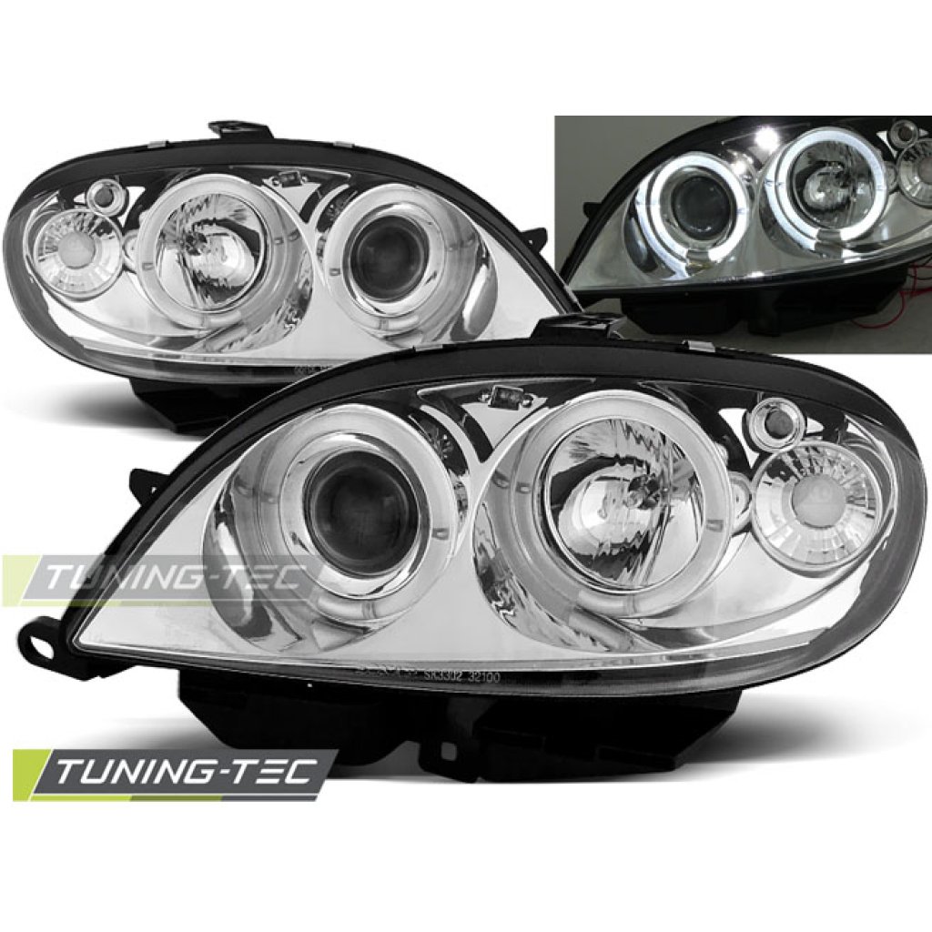 Přední světla angel eyes Citroen Saxo 00-04 chromové