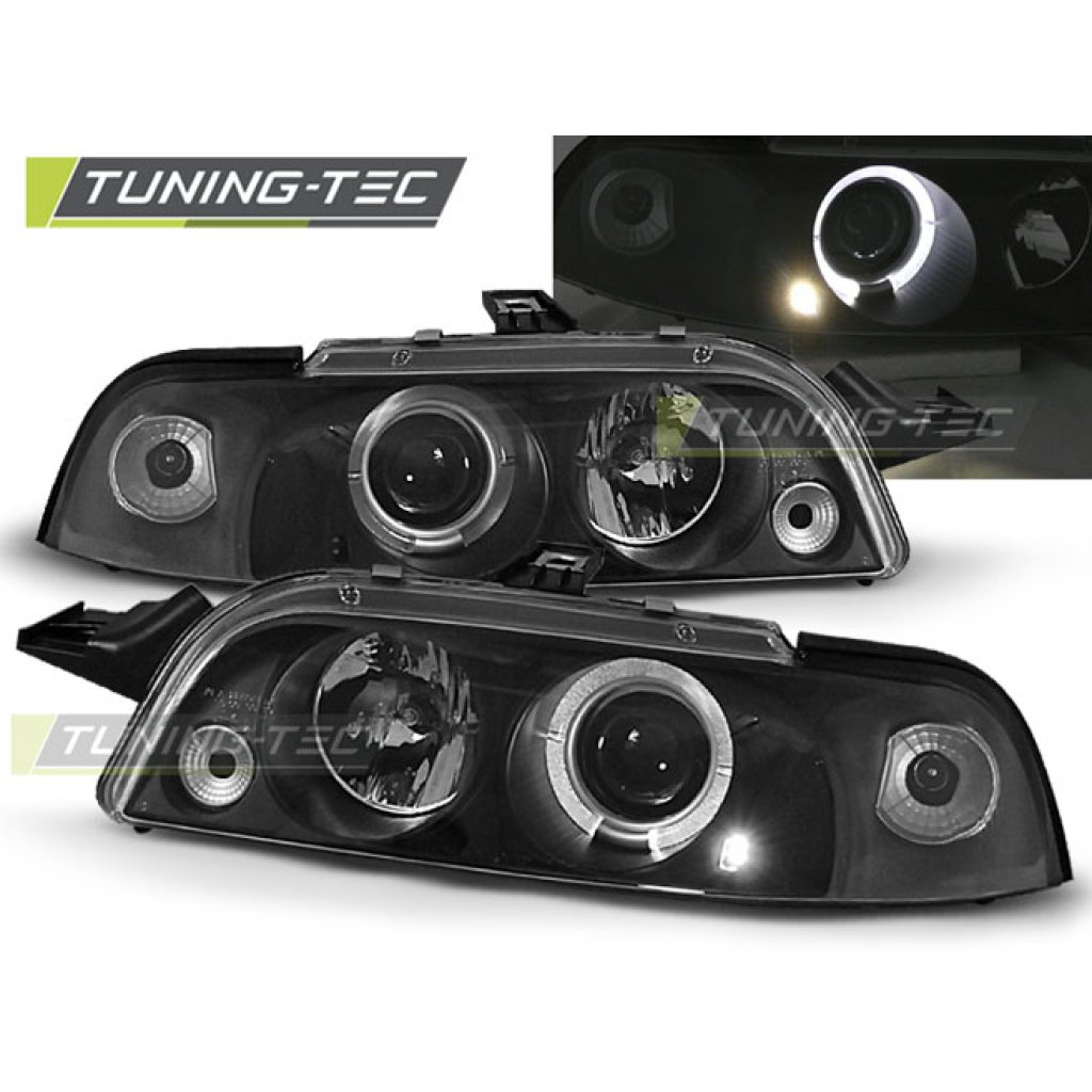 Přední světla angel eyes Fiat Punto černé