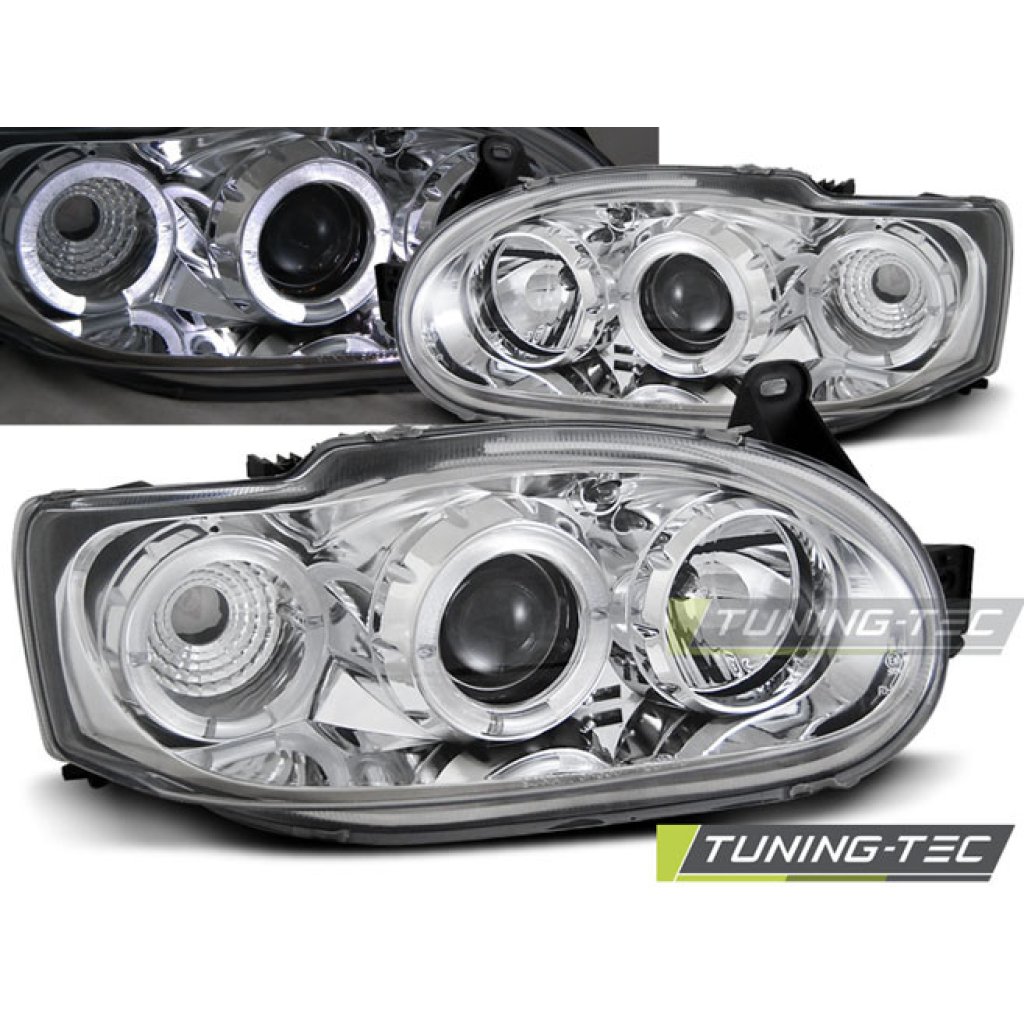 Přední světla angel eyes Ford Escort MK7 95-00 chromové