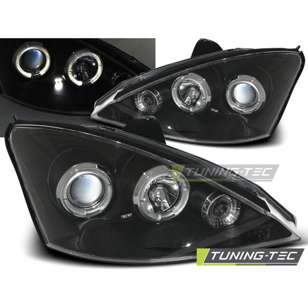Přední světla angel eyes Ford Focus černé 01-04