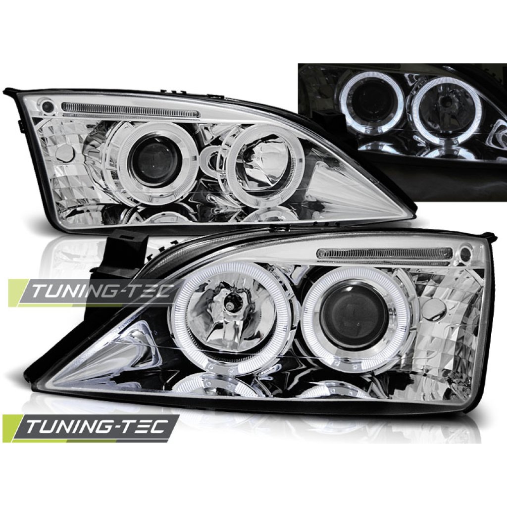Přední světla angel eyes Ford Mondeo 00-07 chrom