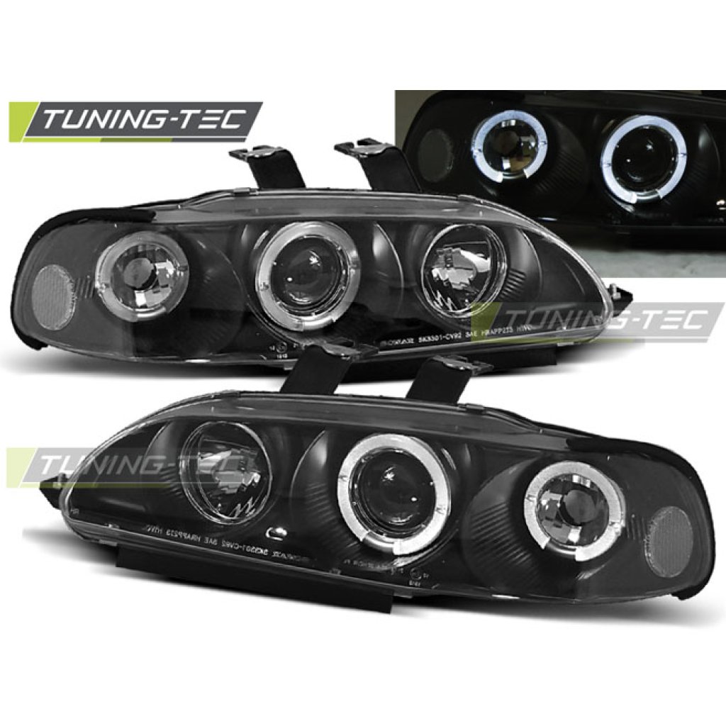 Přední světla angel eyes Honda Civic 2dv./3dv 92-95 černé