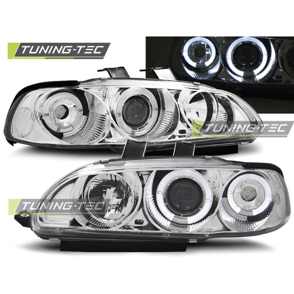 Přední světla angel eyes Honda Civic 2dv./3dv. 92-95 chromové