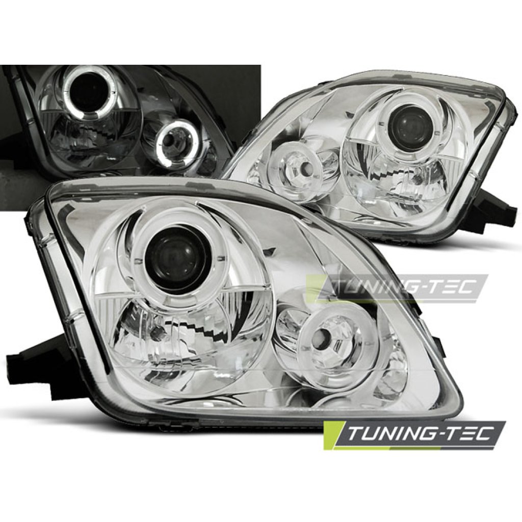 Přední světla angel eyes Honda Prelude 97-00 chrom