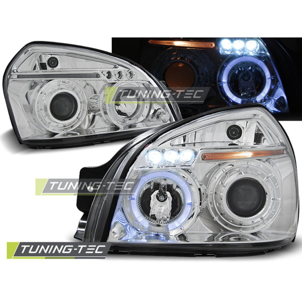 Přední světla angel eyes Hyundai Tucson chromové