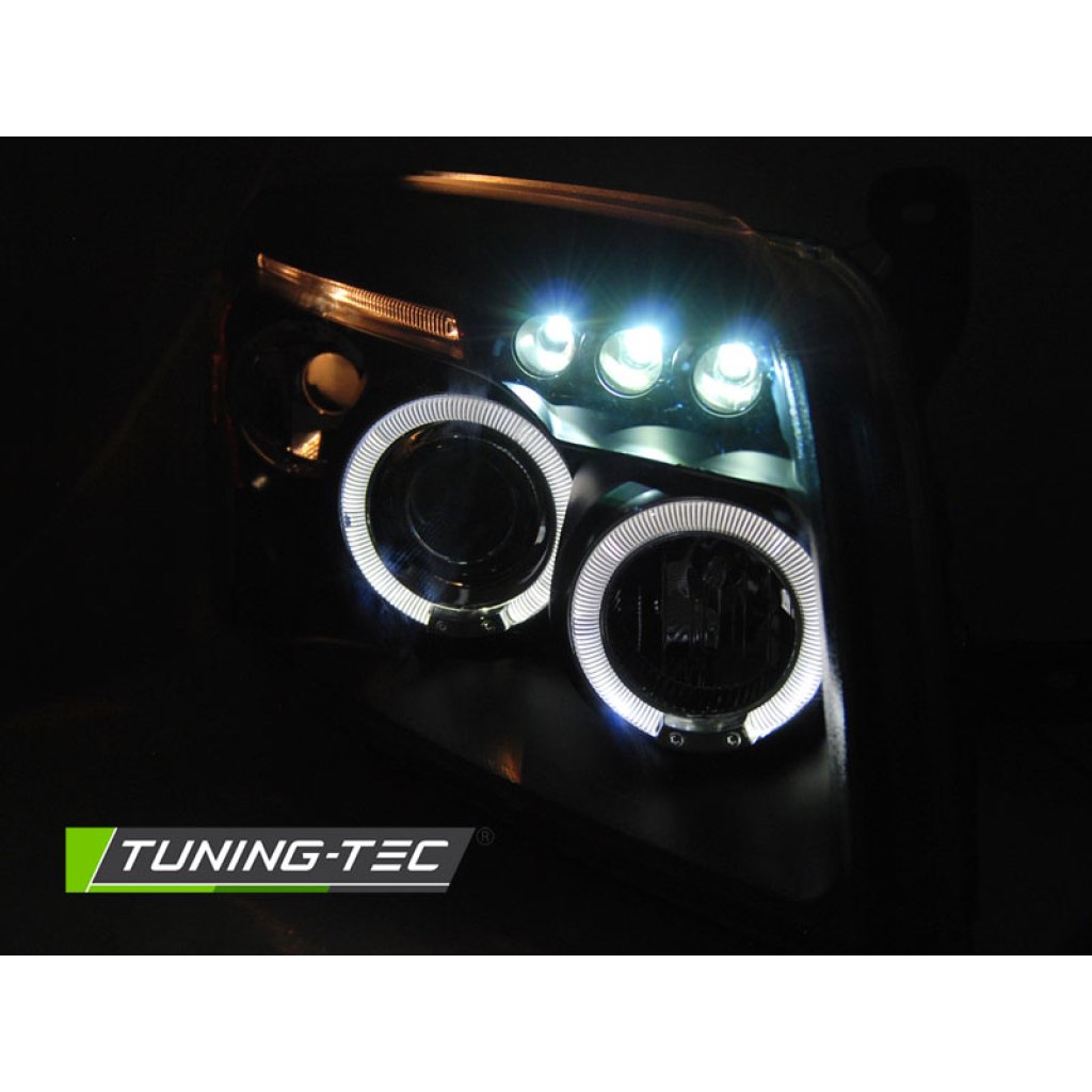 Přední světla angel eyes, LED, Dodge Caliber 06-12 černá