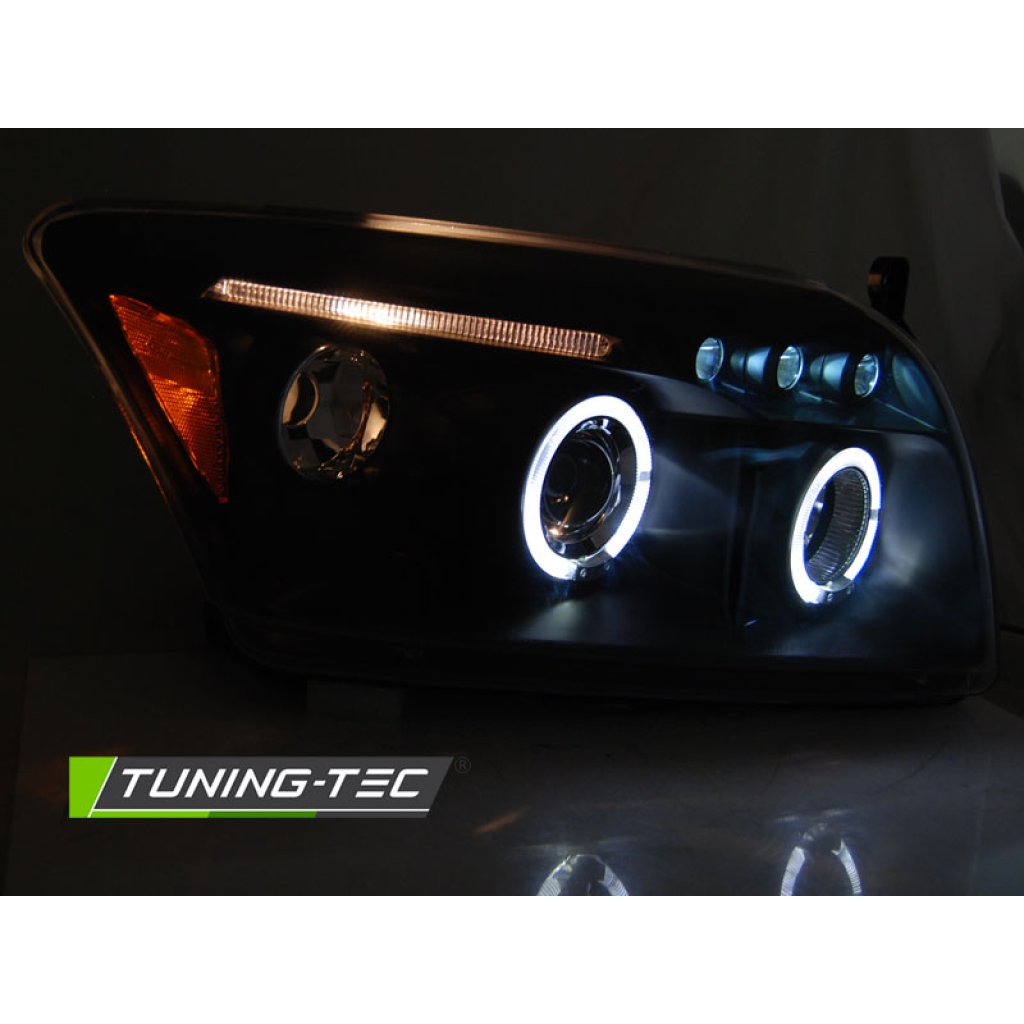 Přední světla angel eyes, LED, Dodge Caliber 06-12 černá