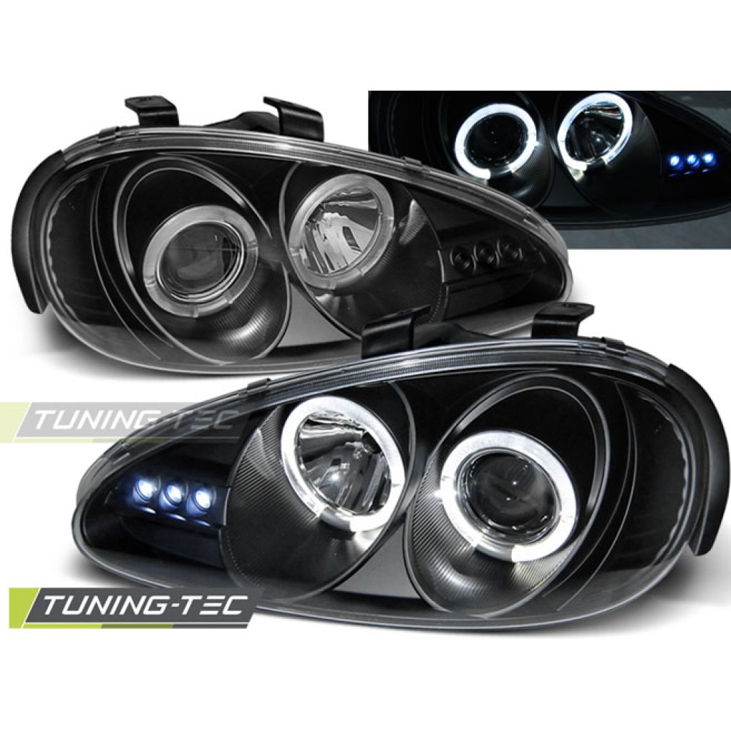 Přední světla angel eyes Mazda MX3 91-98 černá