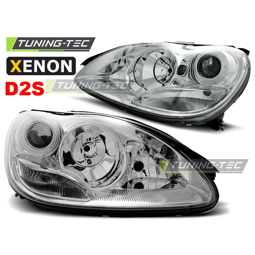 Přední světla angel eyes Mercedes Benz W203 00-03 chrom