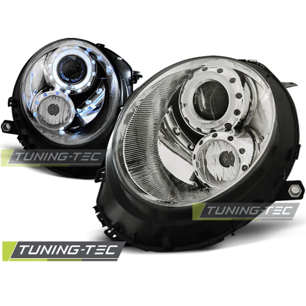 Přední světla angel eyes Mini Cooper chromová 06-