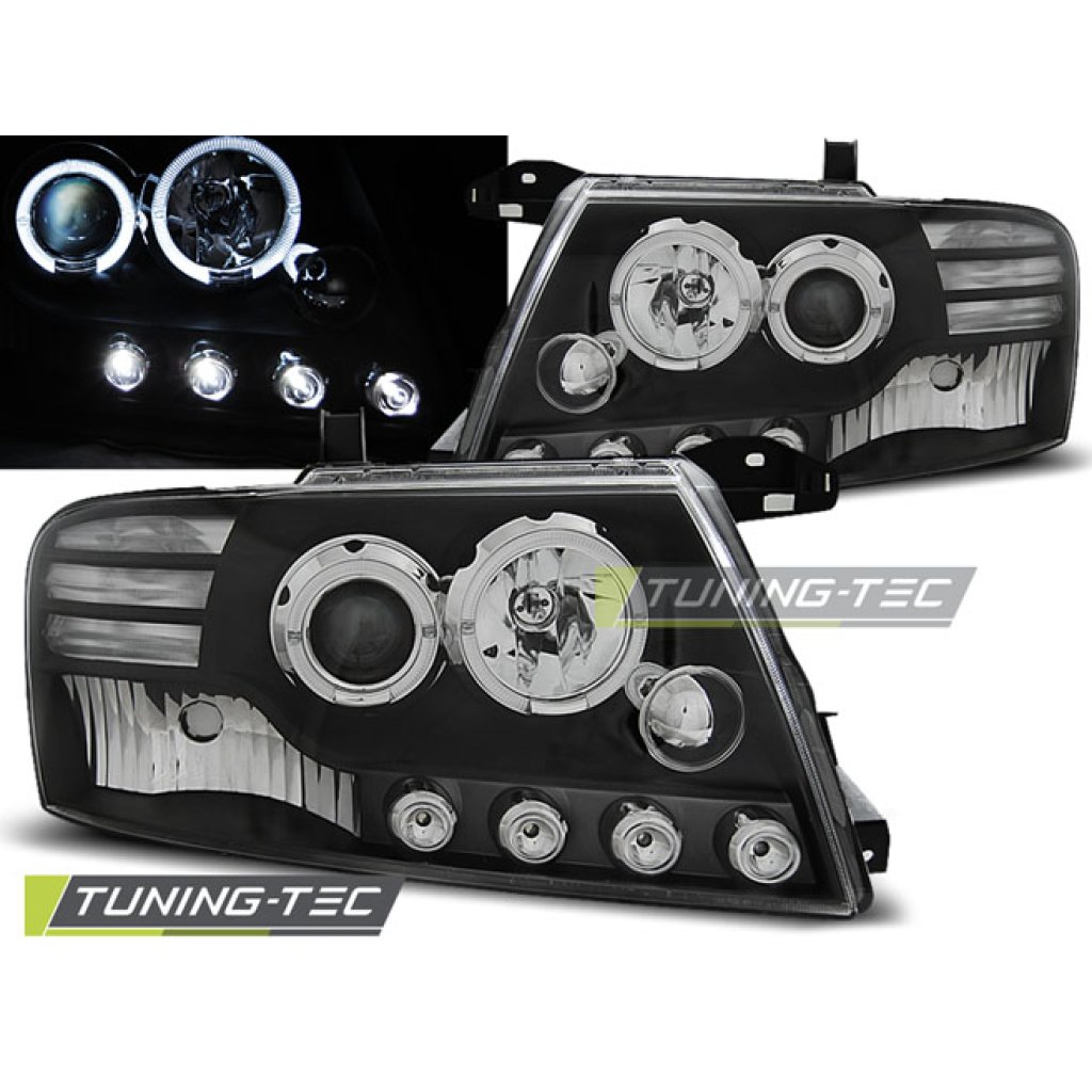 Přední světla Angel eyes Mitsubishi Pajero V60 01-06 černá