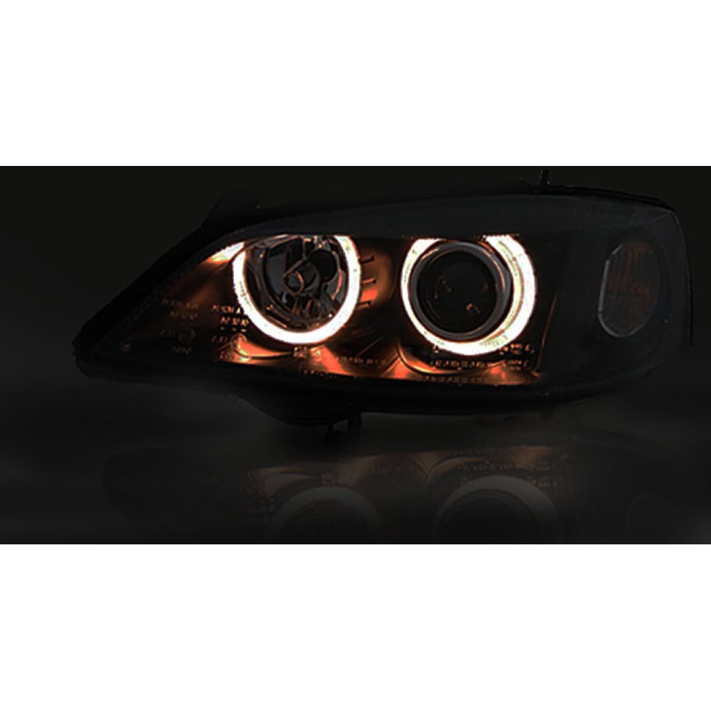 Přední světla angel eyes Opel Astra G černé