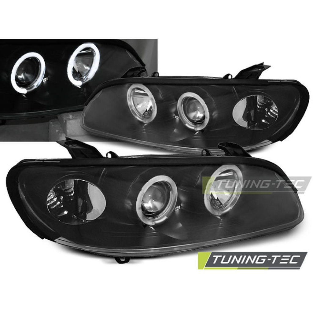 Přední světla angel eyes Opel Omega černé
