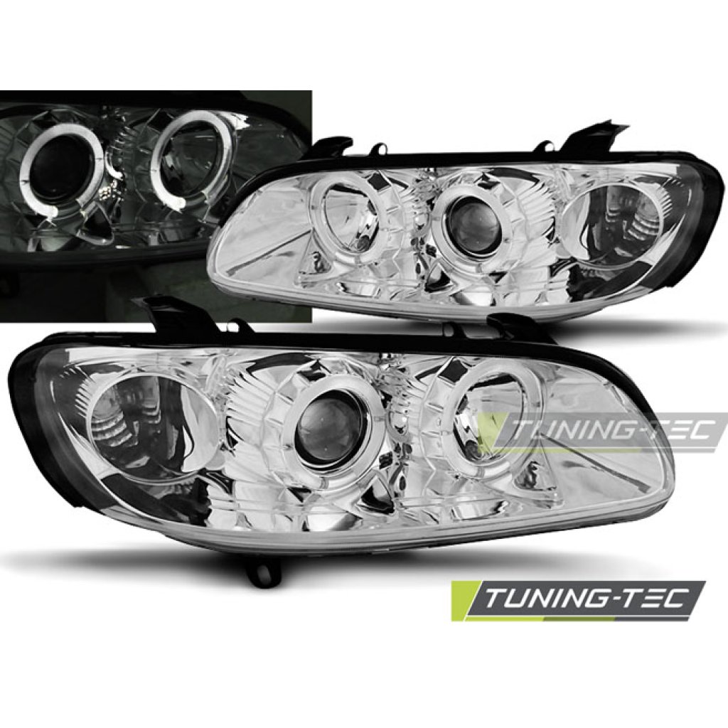 Přední světla angel eyes Opel Omega chromové