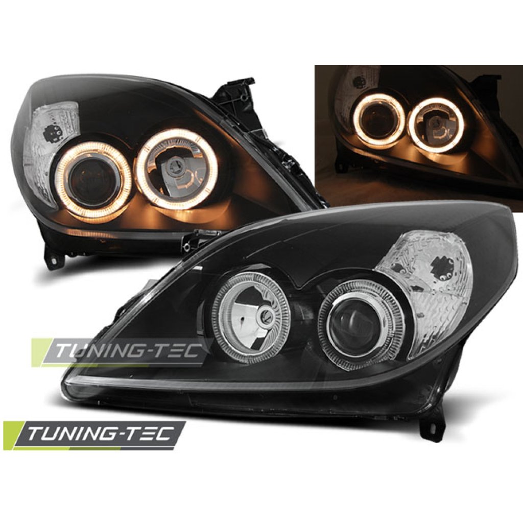 Přední světla angel eyes Opel Vectra C 05-08 černá