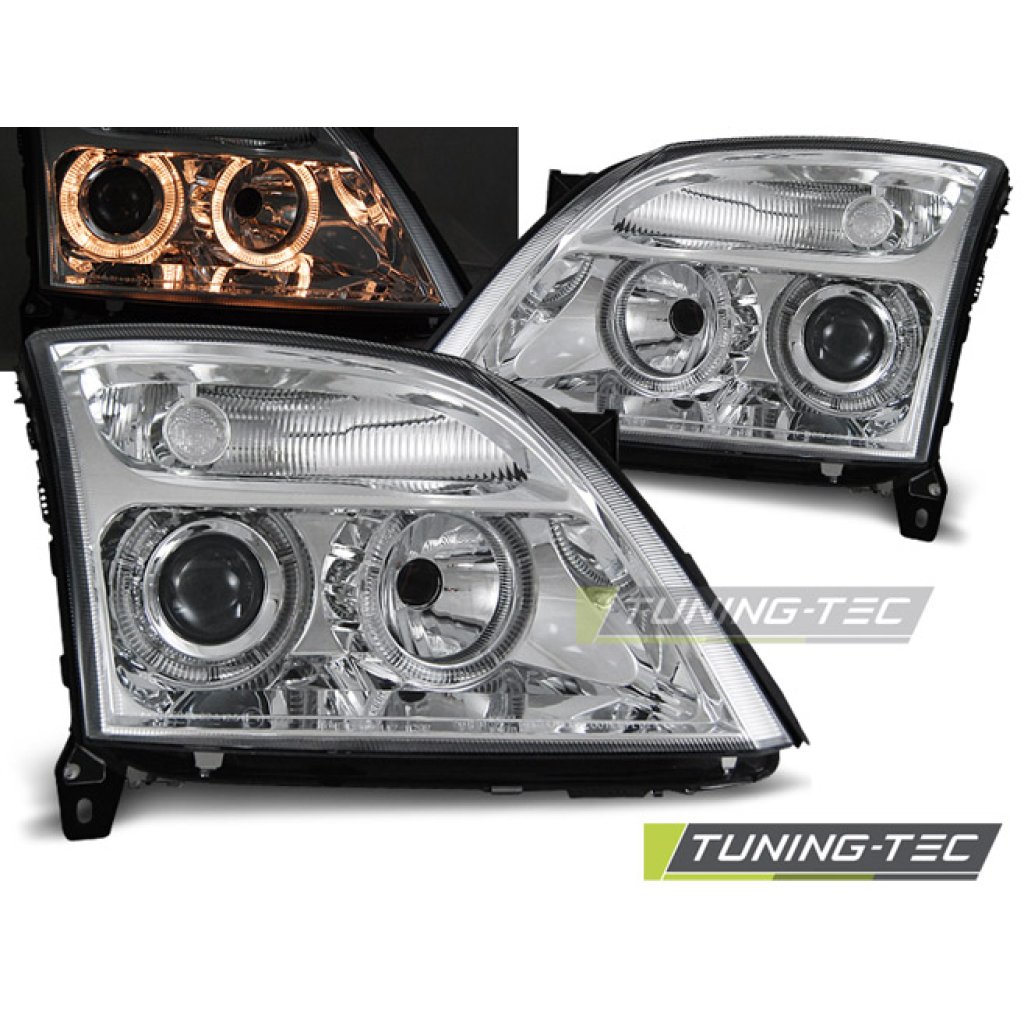 Přední světla angel eyes Opel Vectra C / Signum chromové
