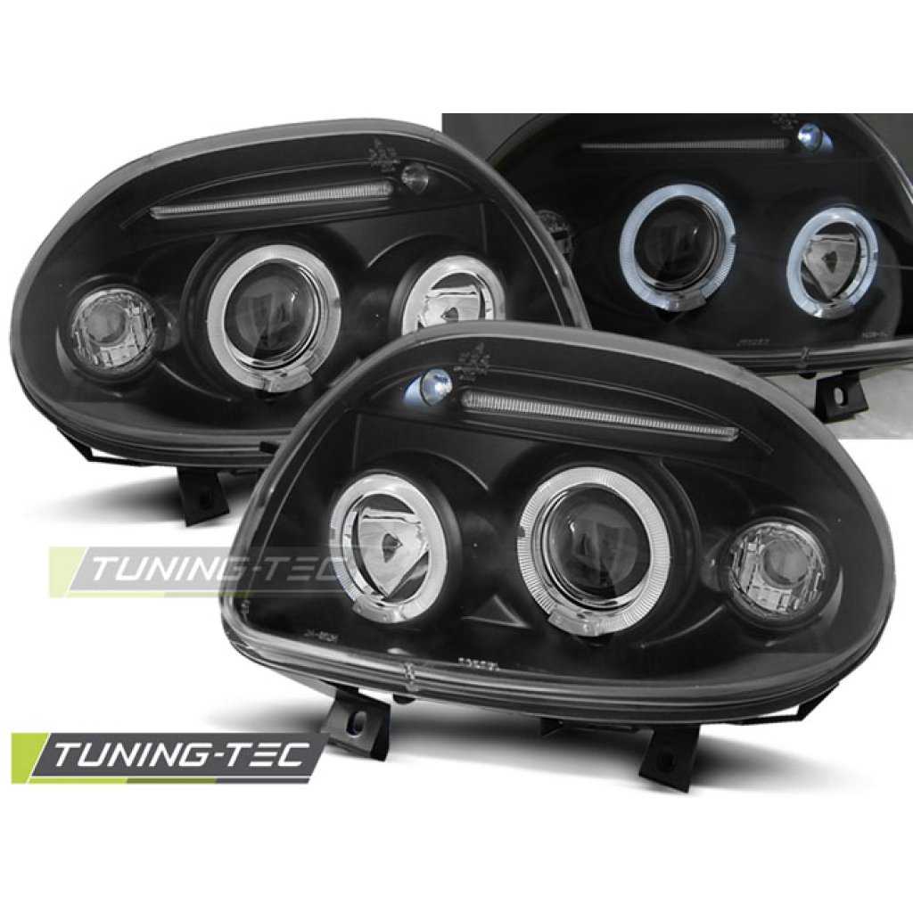 Přední světla Angel Eyes Renault Clio II 98-01 černá