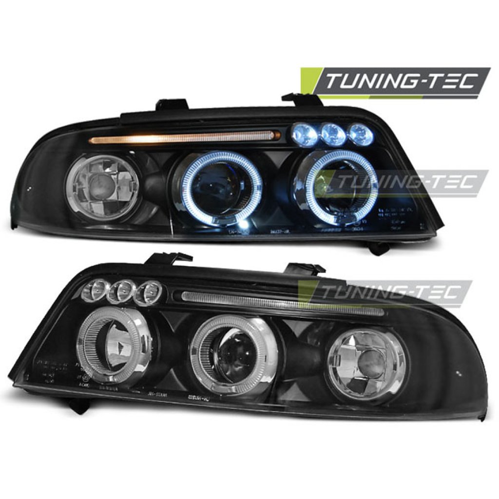 Přední světla angel eyes s LED Audi A4 99-01 černá