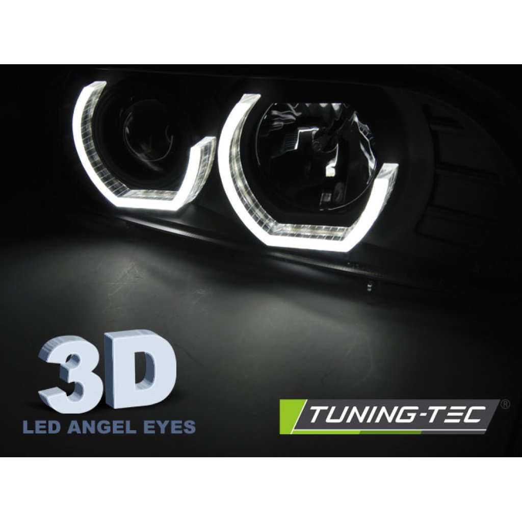 Přední světla angel eyes s LED BMW E39 95-03 černá