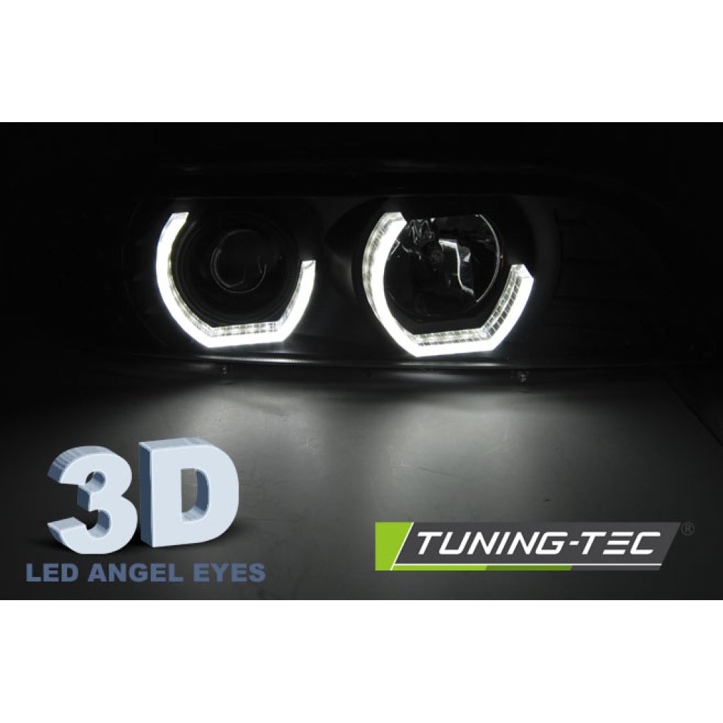 Přední světla angel eyes s LED BMW E39 95-03 černá