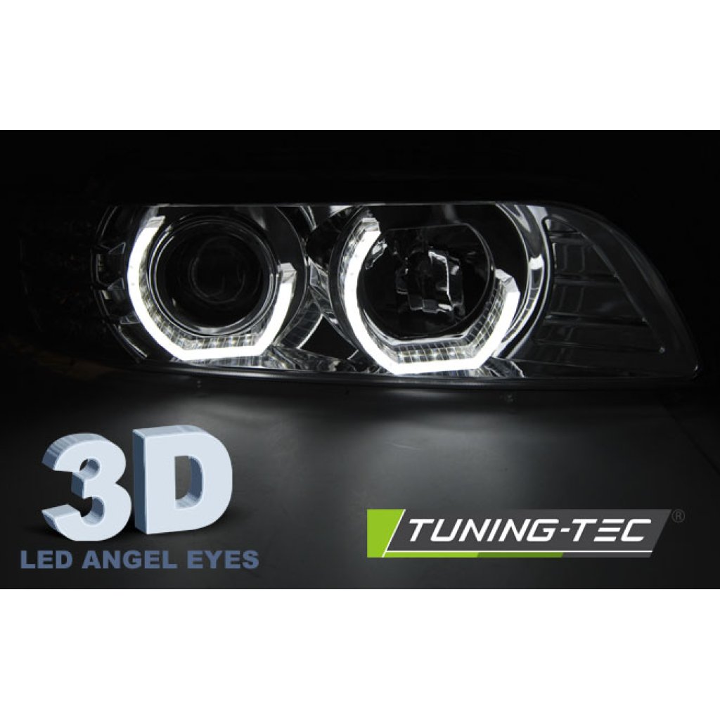 Přední světla angel eyes s LED BMW E39 95-03 chrom