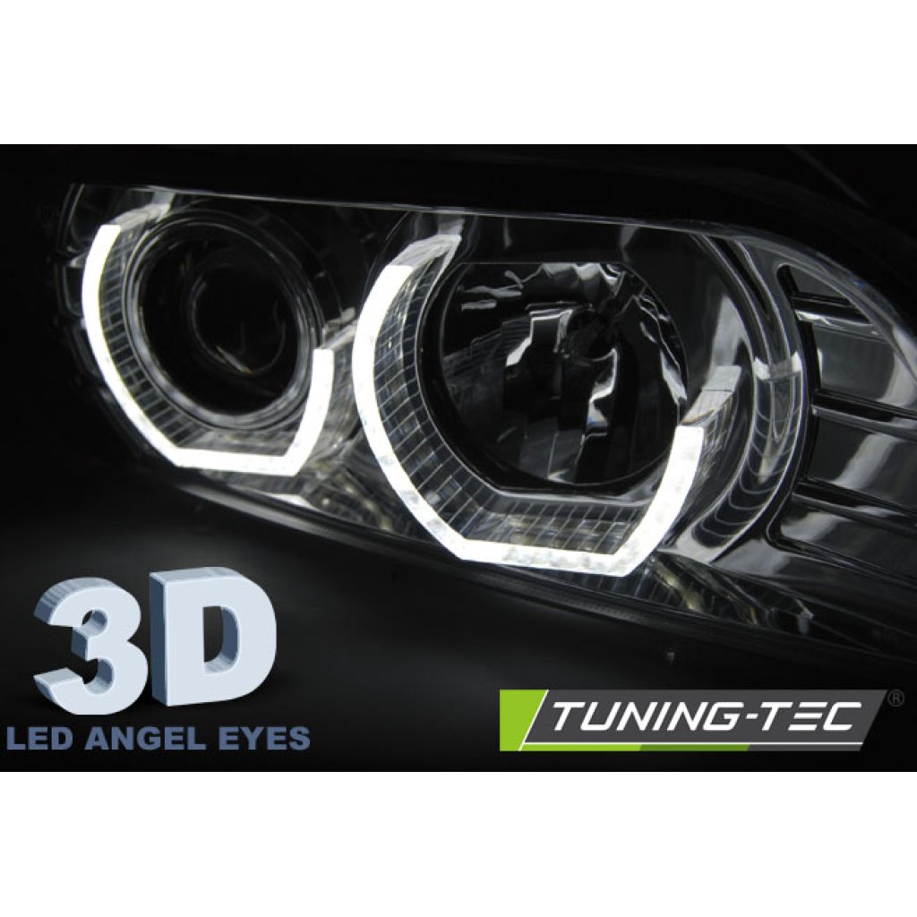 Přední světla angel eyes s LED BMW E39 95-03 chrom