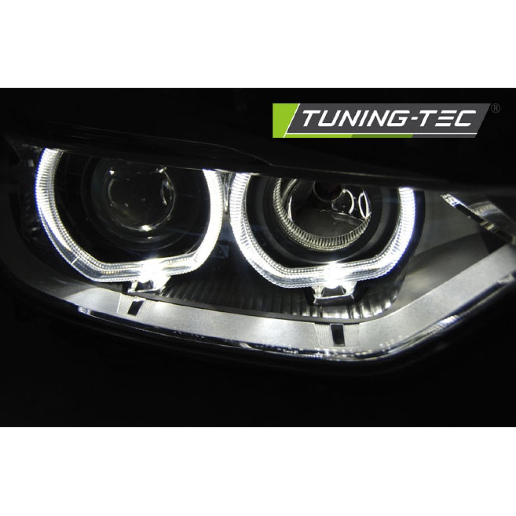 Přední světla angel eyes s LED denními světly BMW 3 F30/F31 11-15 černá