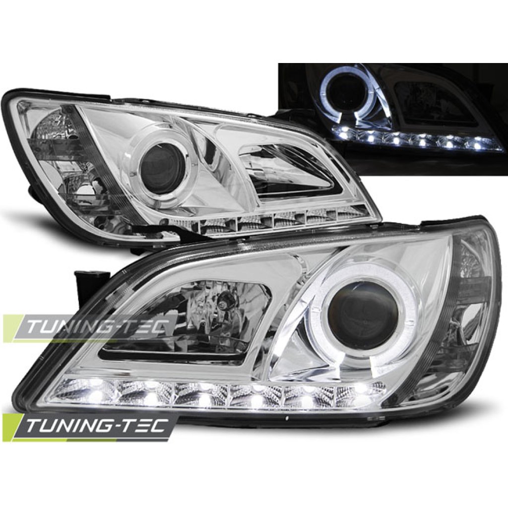 Přední světla angel eyes s LED světly LEXUS IS 98-05 chromové