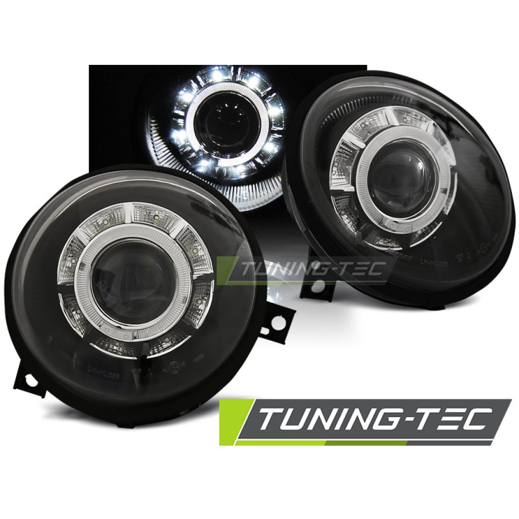 Přední světla Angel Eyes s LED VW Lupo 98-05 černá