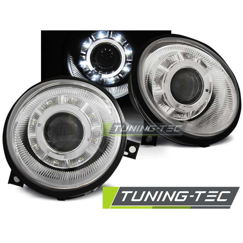 Přední světla Angel Eyes s LED VW Lupo 98-05 chrom