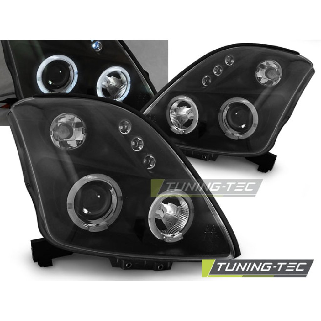Přední světla angel eyes Suzuki Swift černé