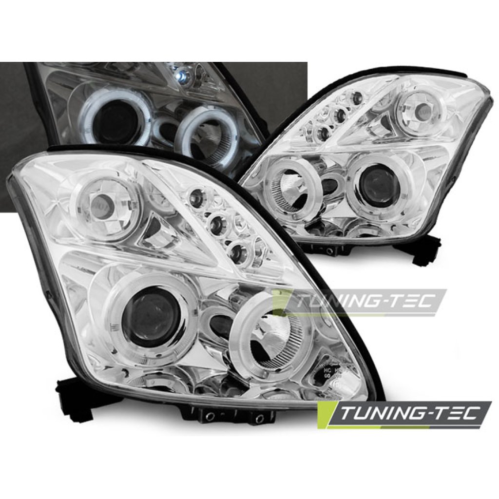 Přední světla angel eyes Suzuki Swift chromové
