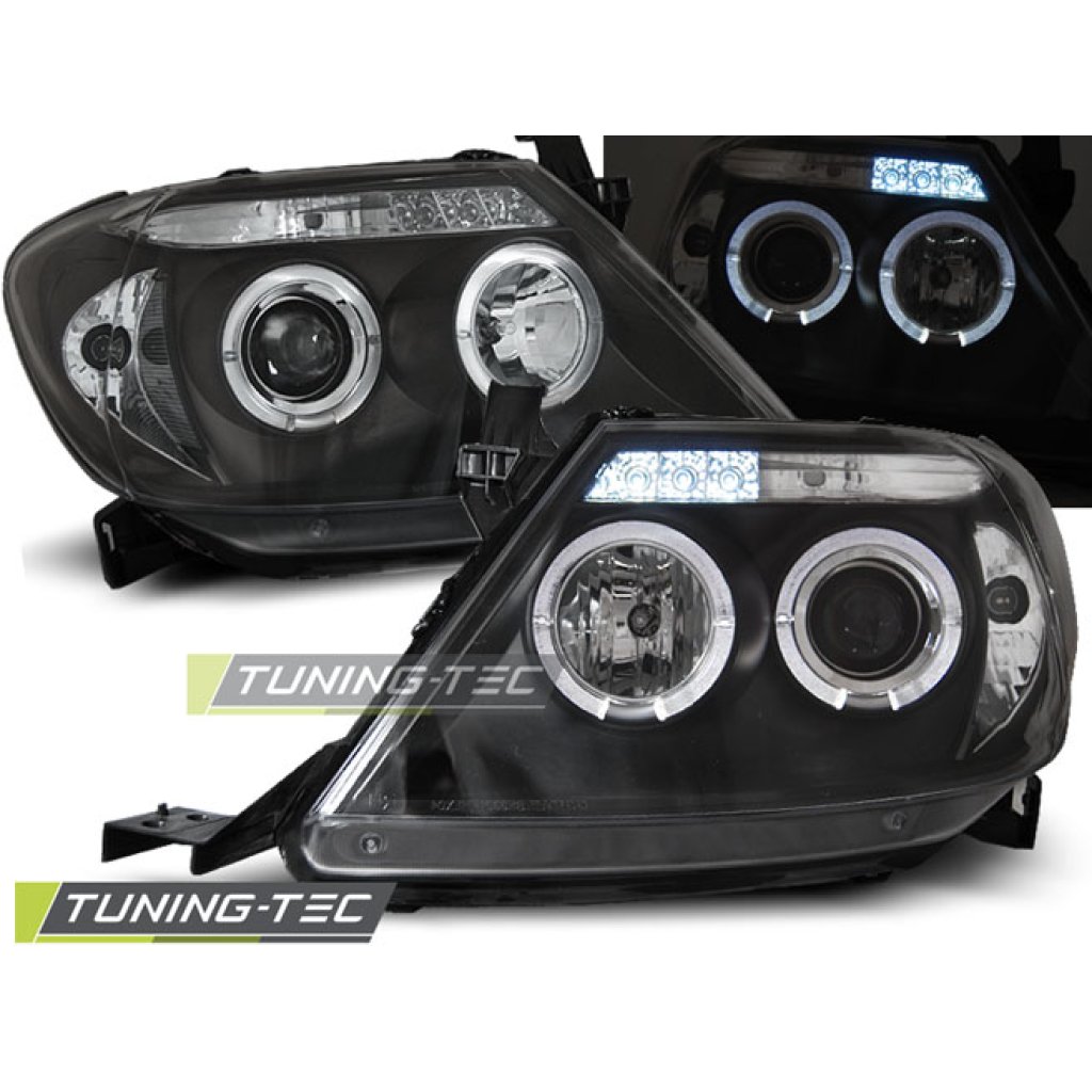 Přední světla angel eyes Toyota Hilux 05-11 černá