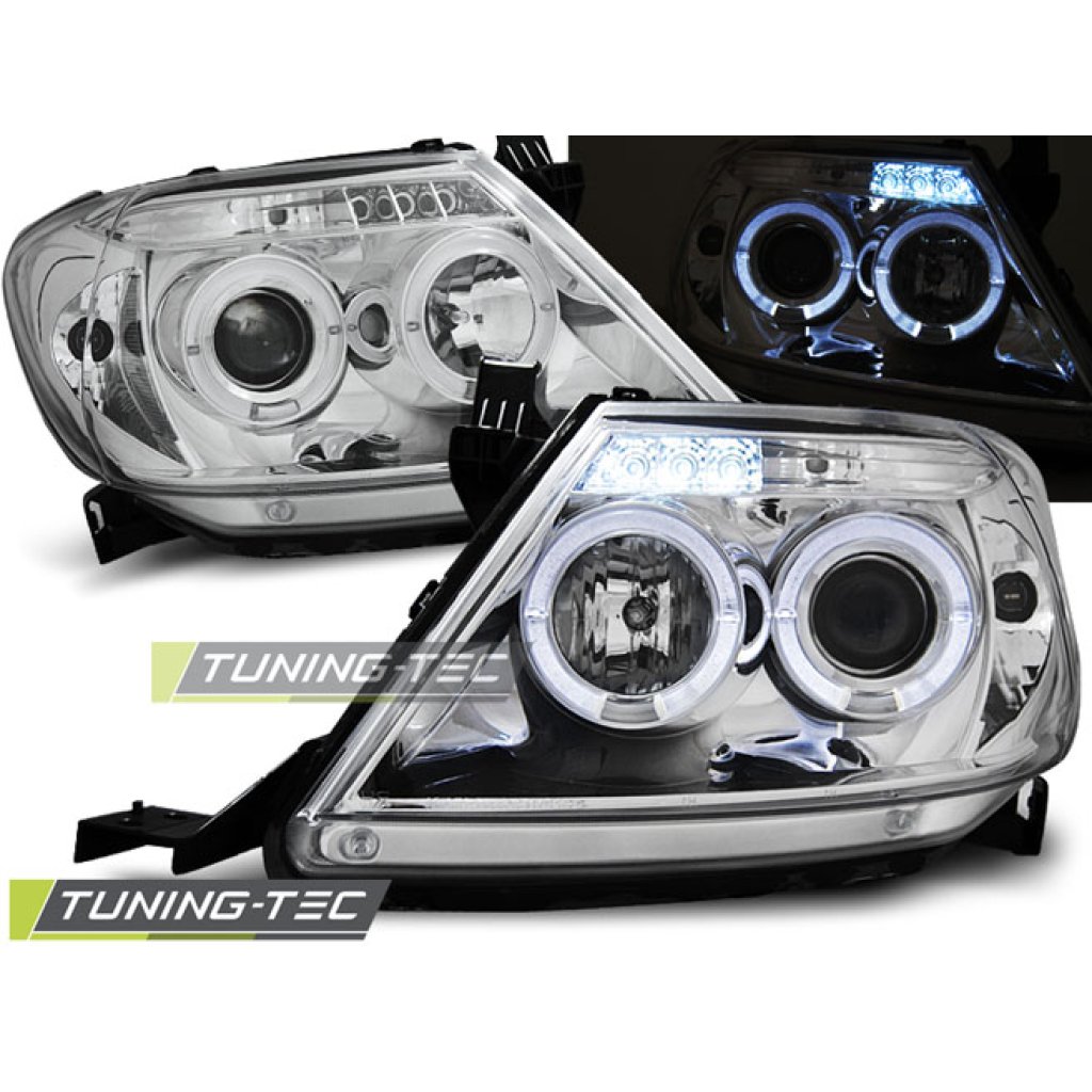Přední světla angel eyes Toyota Hilux 05-11 chromová