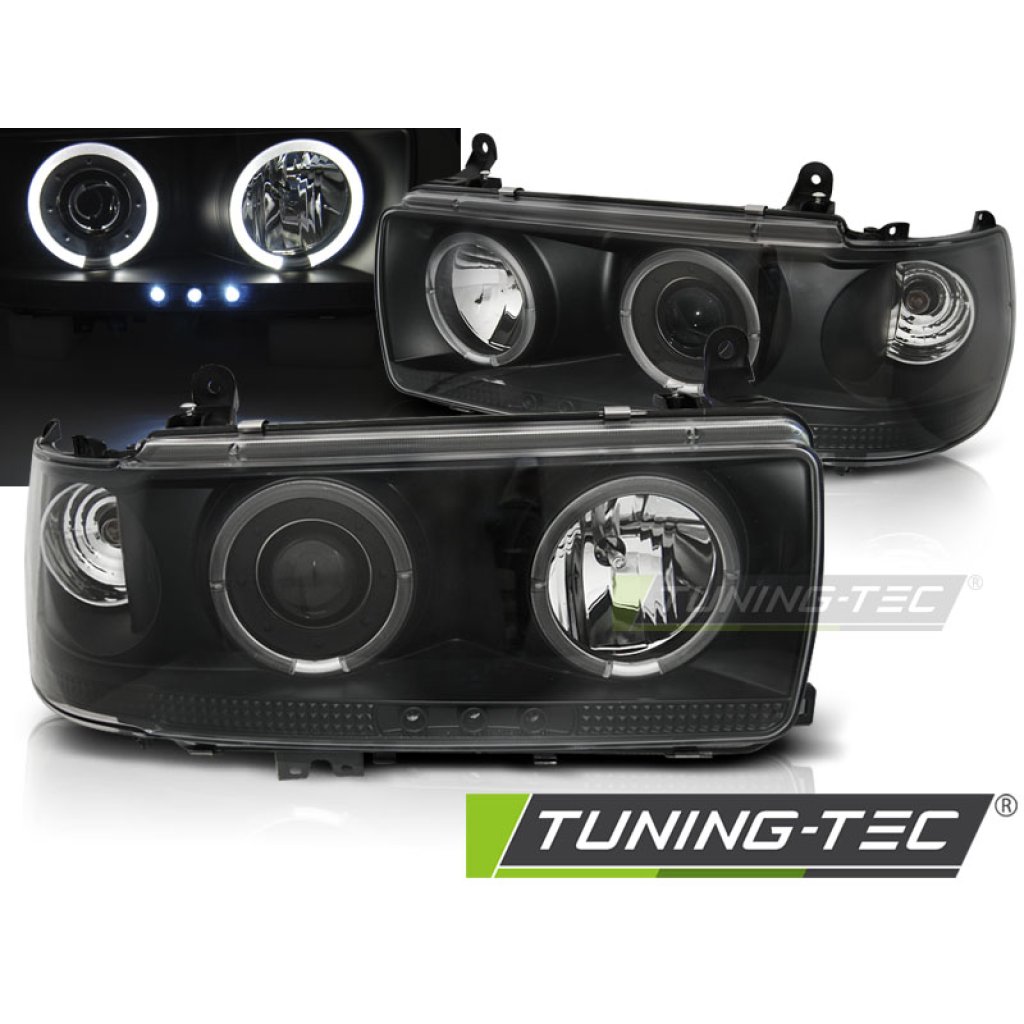 Přední světla angel eyes Toyota Land Cruiser 80 90-97 černá