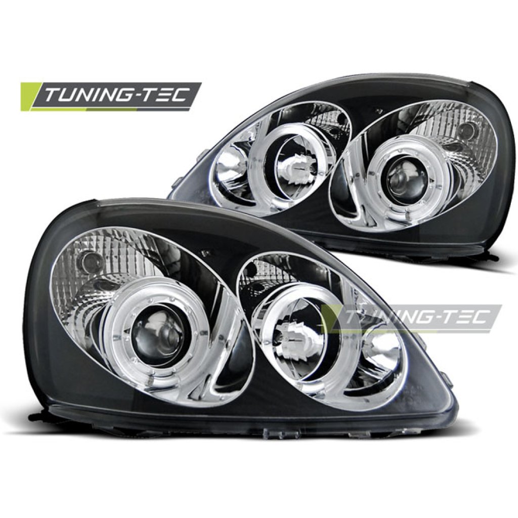 Přední světla angel eyes Toyota Yaris 98-04 černé