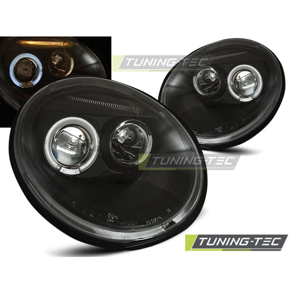 Přední světla angel eyes VW New Beetle černé