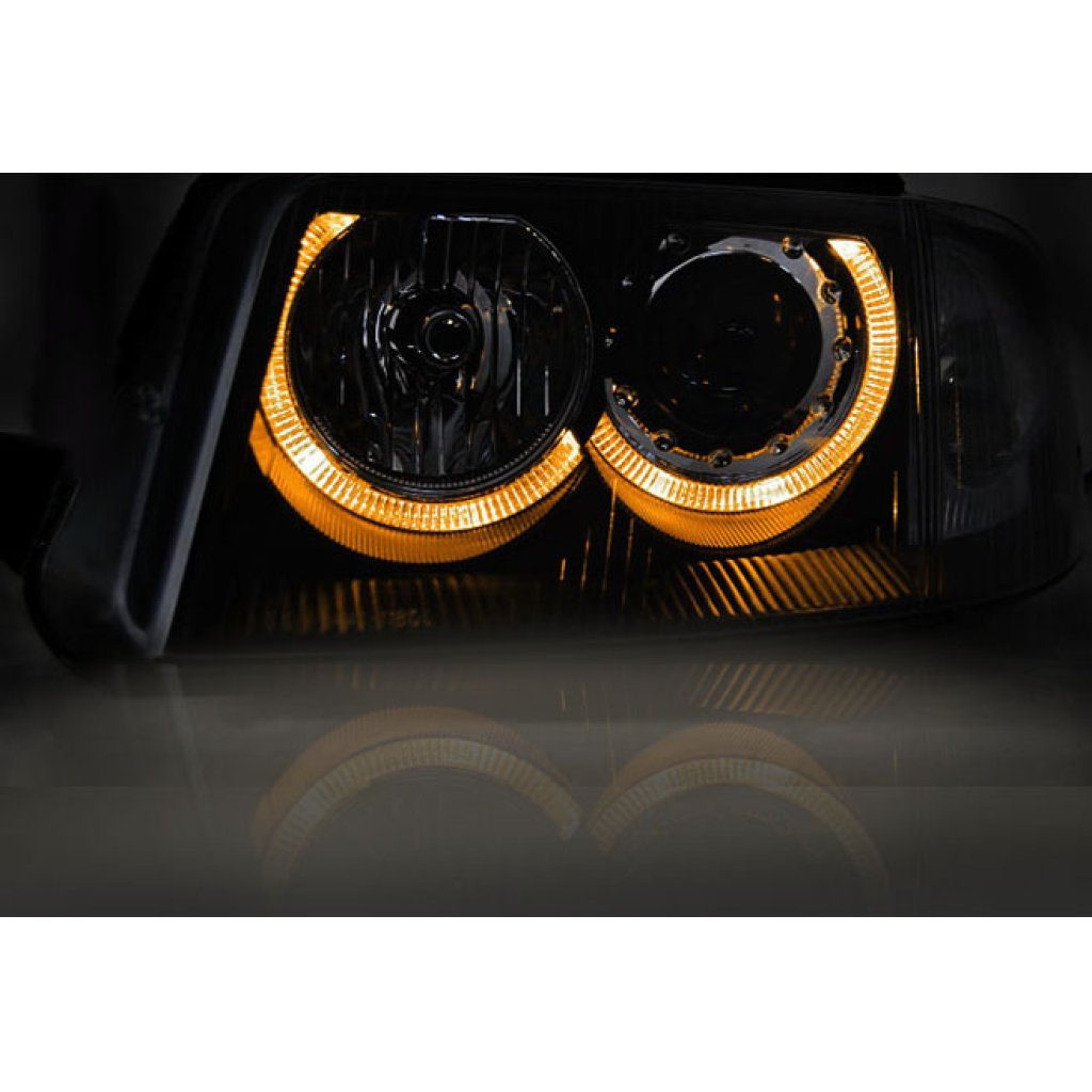 Přední světla angel eyes VW Passat 3BG černé