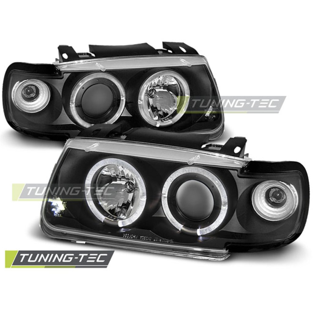 Přední světla angel eyes VW Polo 6N 95-98 černé