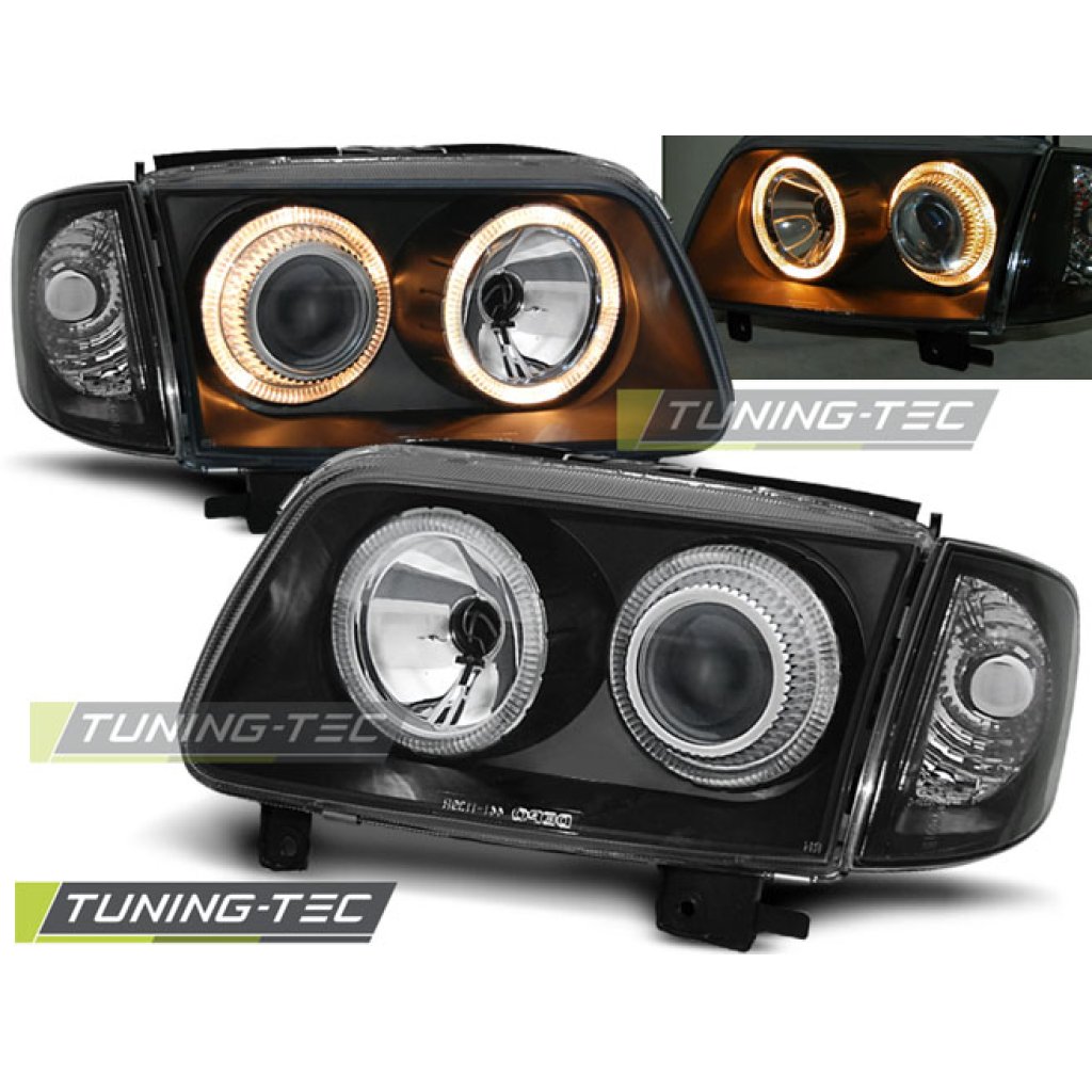 Přední světla angel eyes VW Polo 6N2 černé