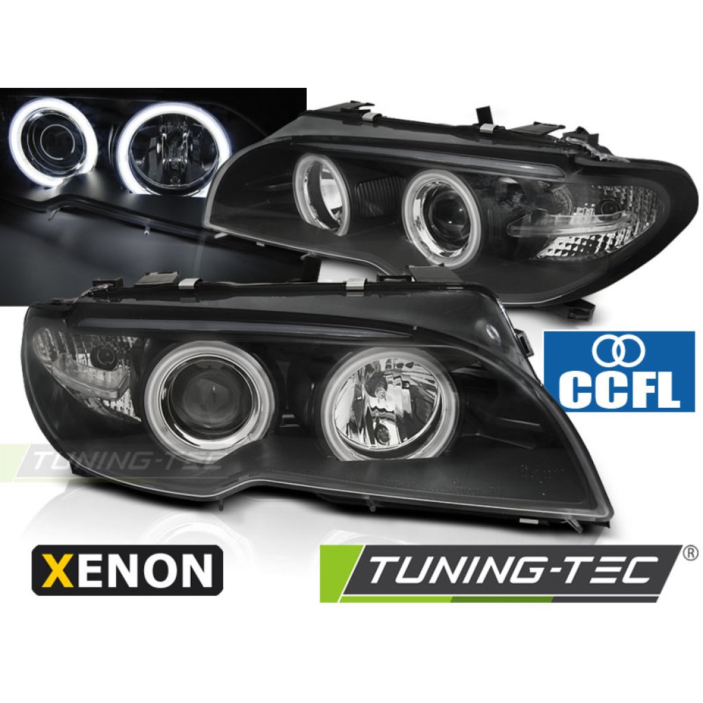 Přední světla CCFL Angel eyes D2S xenon BMW E46 coupe/cabrio 03-06 černá