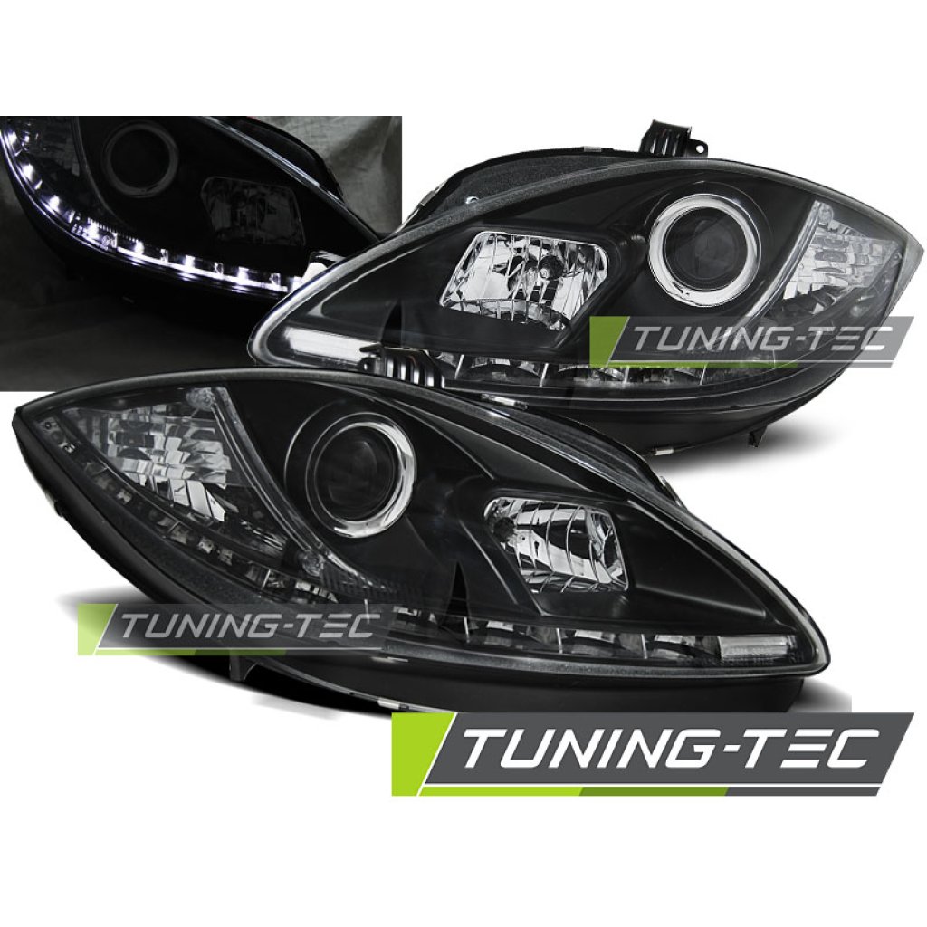 Přední světla čirá s LED Seat Leon/Altea/Toledo 09-13 černá
