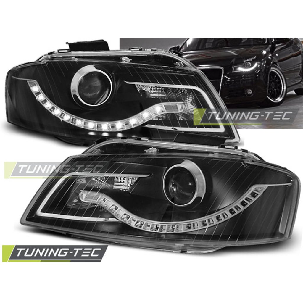 Přední světla devil eyes AUDI A3 8P 03-08 černá